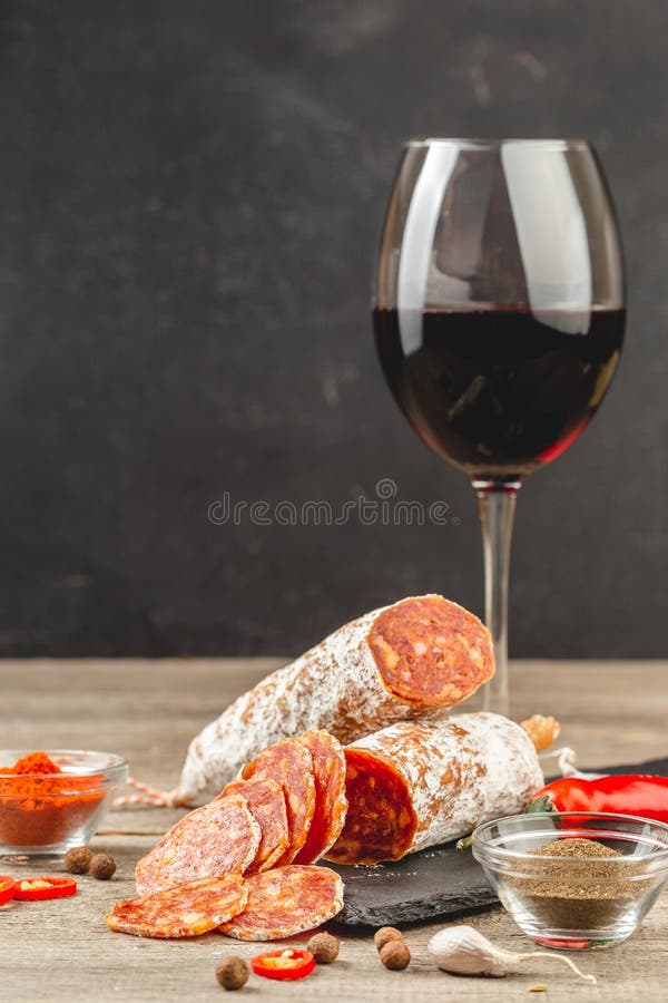 Sliced Chorizo Sausage stock image. Image of pane, meat 5950591