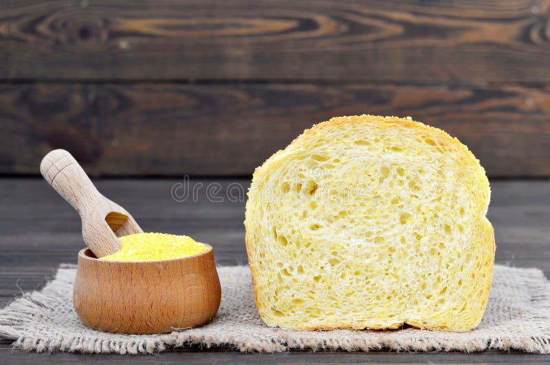 Sliced Corn Bread and Corn Flour Stock Image Image of cereal