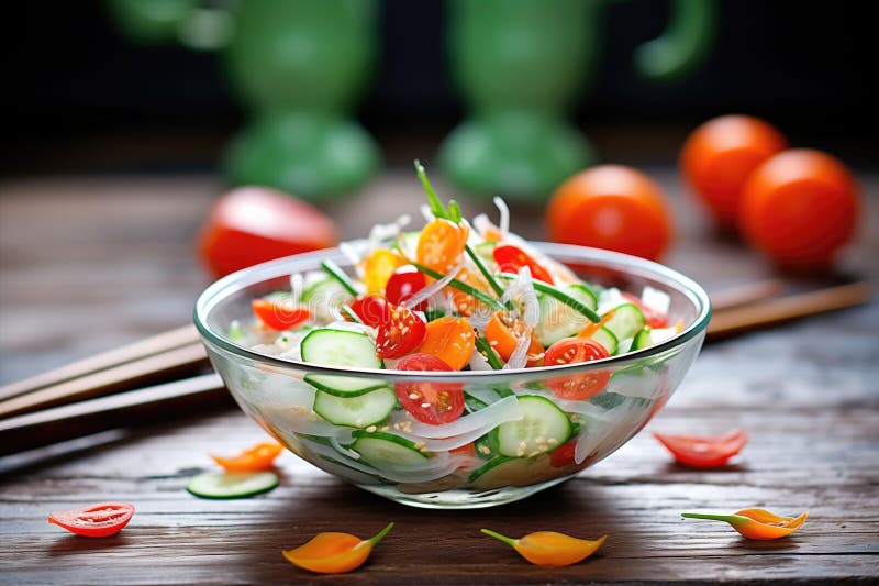sliced cucumbers and cherry tomatoes salad