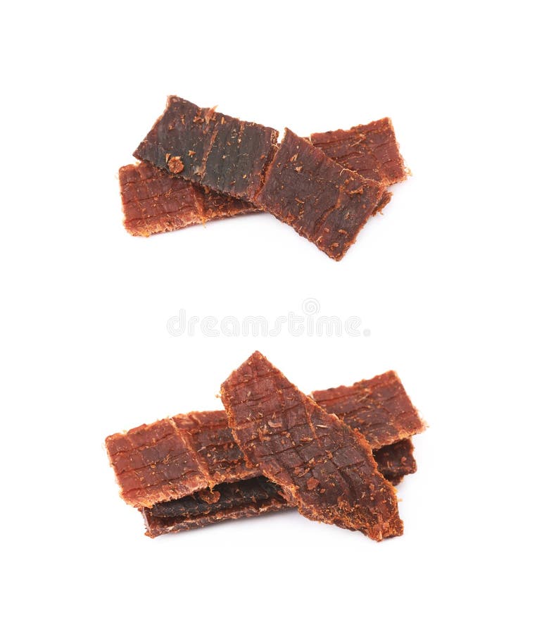 Sliced Cured Meat Flakes Isolated Stock Photo - Image of salami ...