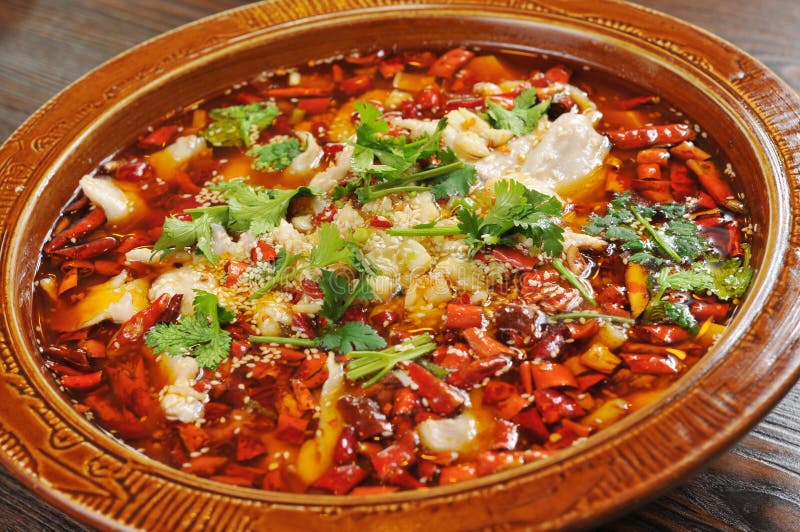 Sliced Fish in Hot Chili Oil Stock Photo Image of barbecue, dish