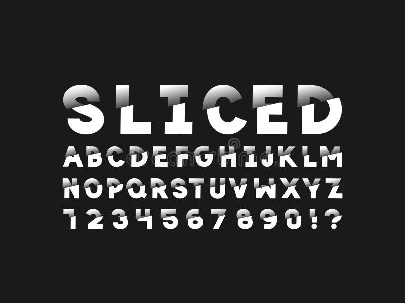Sliced font. Vector alphabet royalty free illustration Sliced font. Vector alphabet royalty free illustration