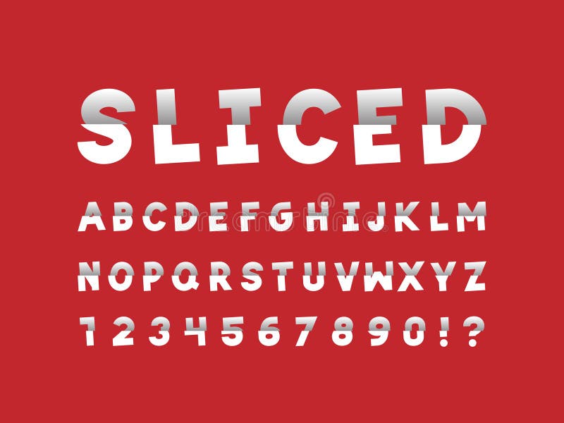Sliced Font. Vector Alphabet Stock Vector Illustration of