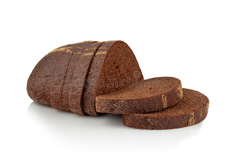 Rye bread on white background