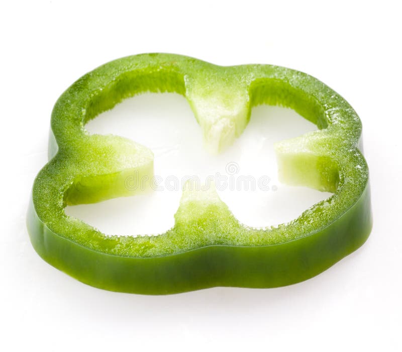 Sliced Green Pepper Isolated On White Stock Image Image of ingredient, sweet 37771327