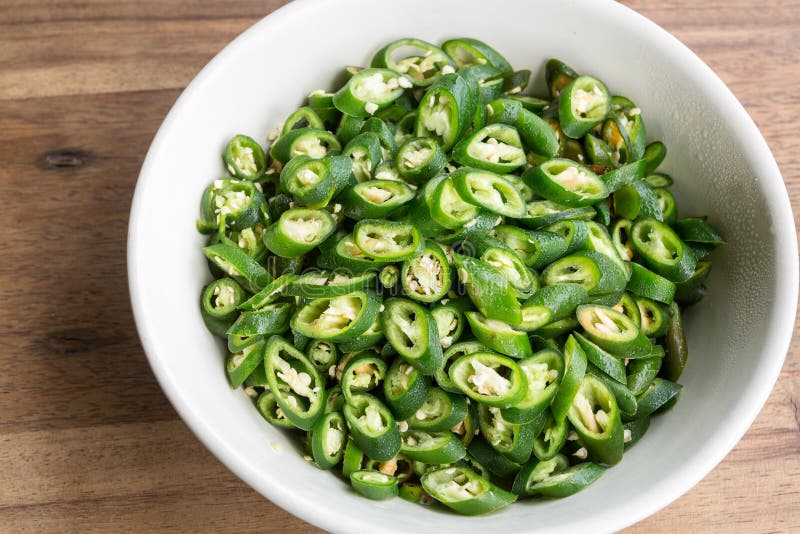 Sliced green peppers