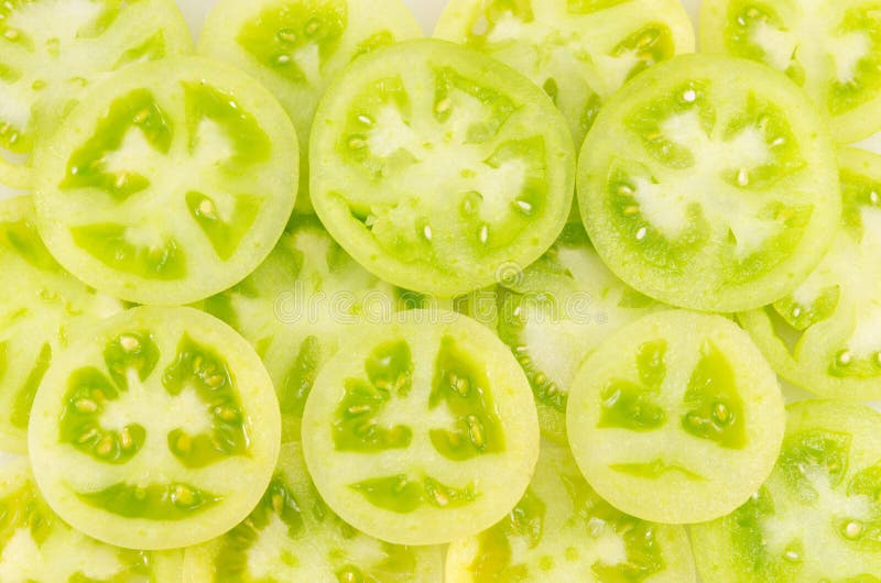 Sliced green tomatoes