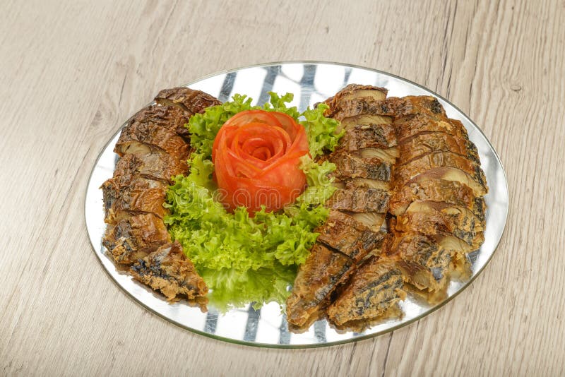 Sliced Herring on a Plate with Herbs. Stock Image Image of herring