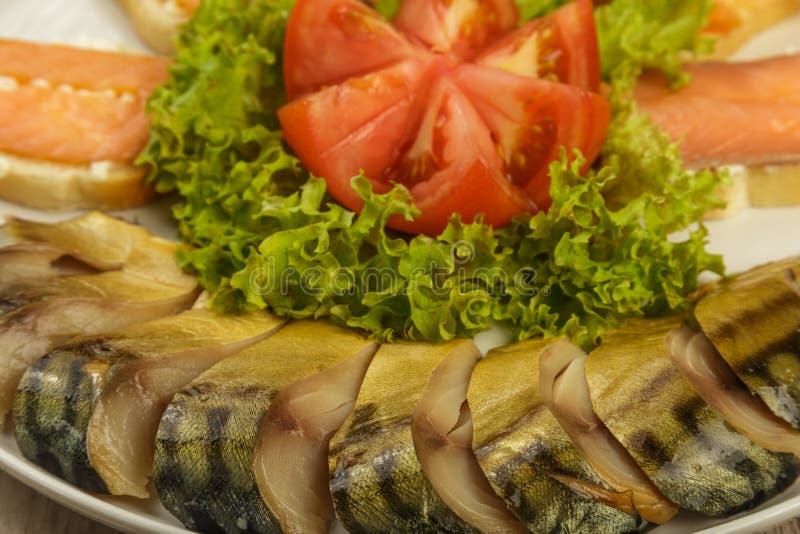 Sliced Herring on a Plate with Herbs. Stock Photo Image of meal, fresh 123178478