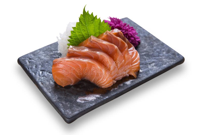 Sliced Japanese Food Salmon Sashimi Stock Image - Image of freshness ...