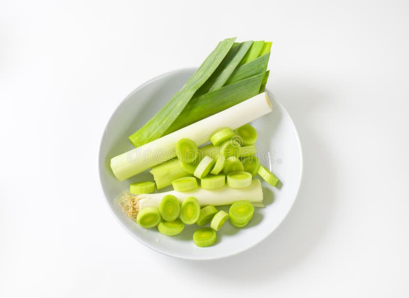 Sliced leek royalty free stock photos