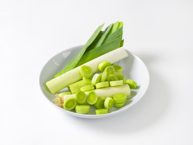 Sliced leek stock photo