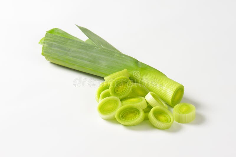 Sliced leek stock images