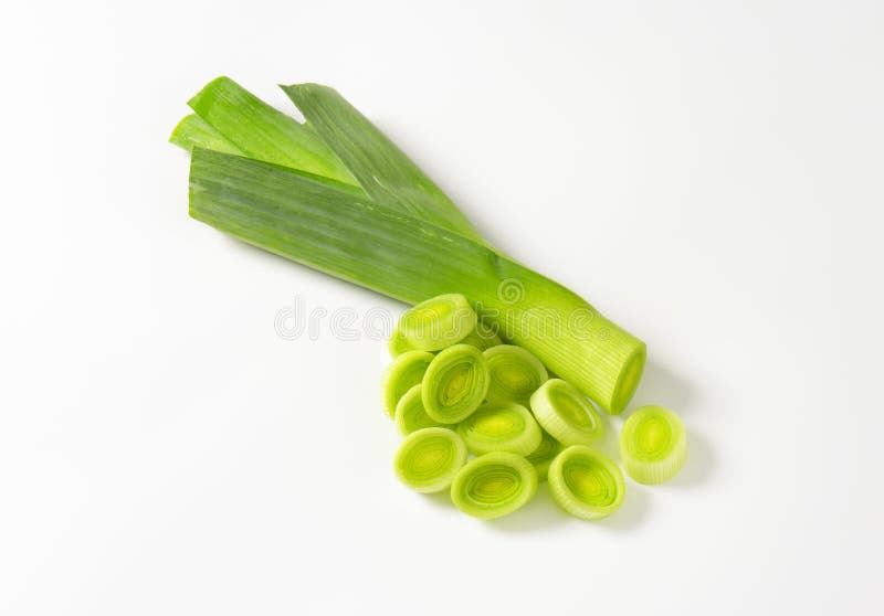 Sliced leek stock photo