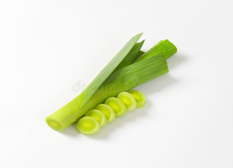 Sliced leek royalty free stock image