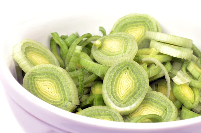 Sliced leek royalty free stock photography