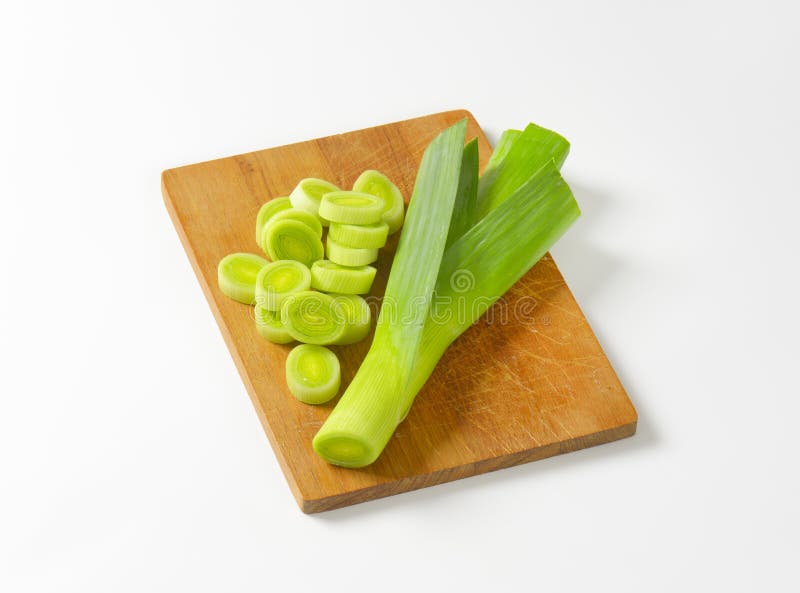 Sliced leek royalty free stock image