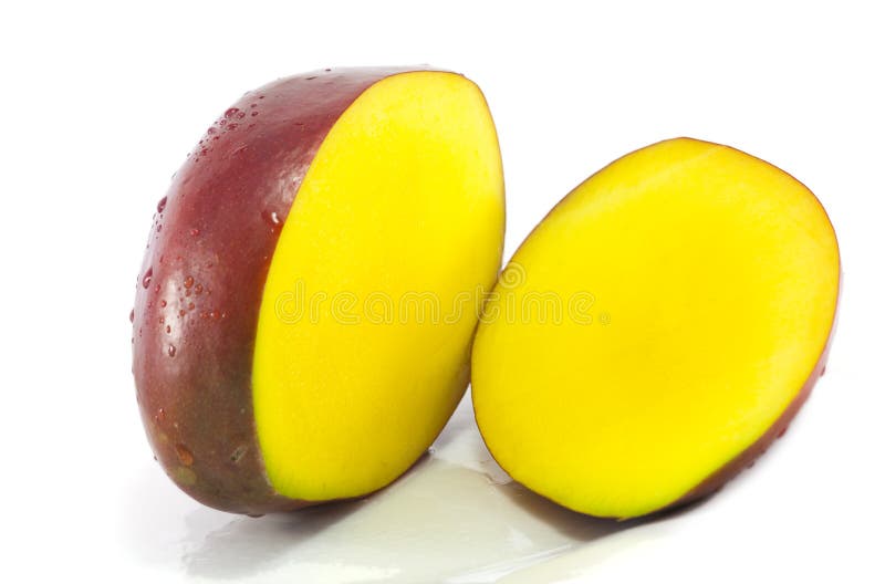 Sliced Mango on white