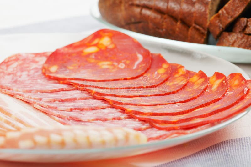Sliced meat and bread stock photo. Image of meat, thin 17824850