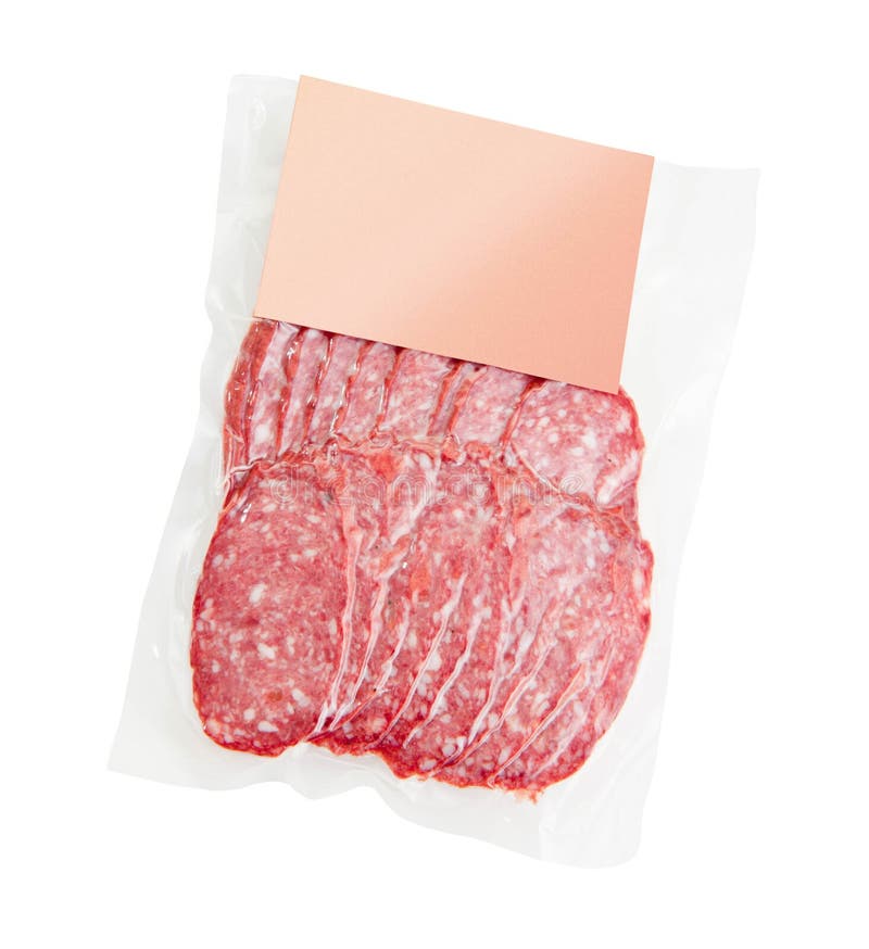 Sliced meat packaged stock photo. Image of food, isolated 76133760