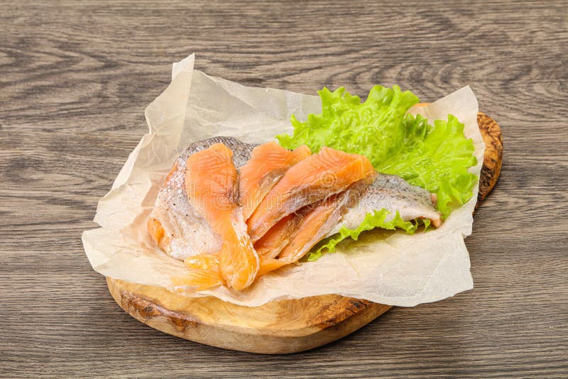 Sliced Natural Wild Trout Fillet Stock Image Image of steak