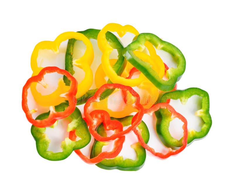 Sliced Pepper Isolated on White Background Stock Photo Image of