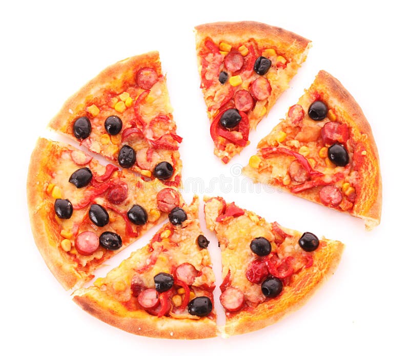 Sliced Pizza with Olives Isolated Stock Photo Image of olives, meal