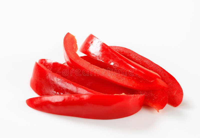 Sliced red bell pepper