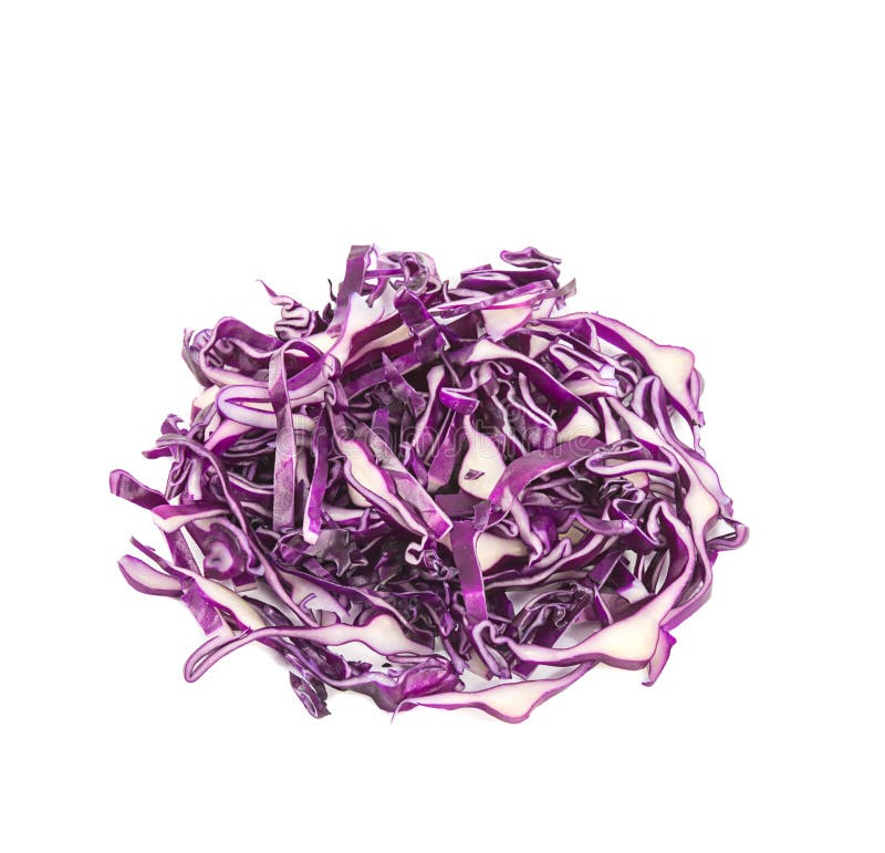 Sliced red cabbage isolated on white