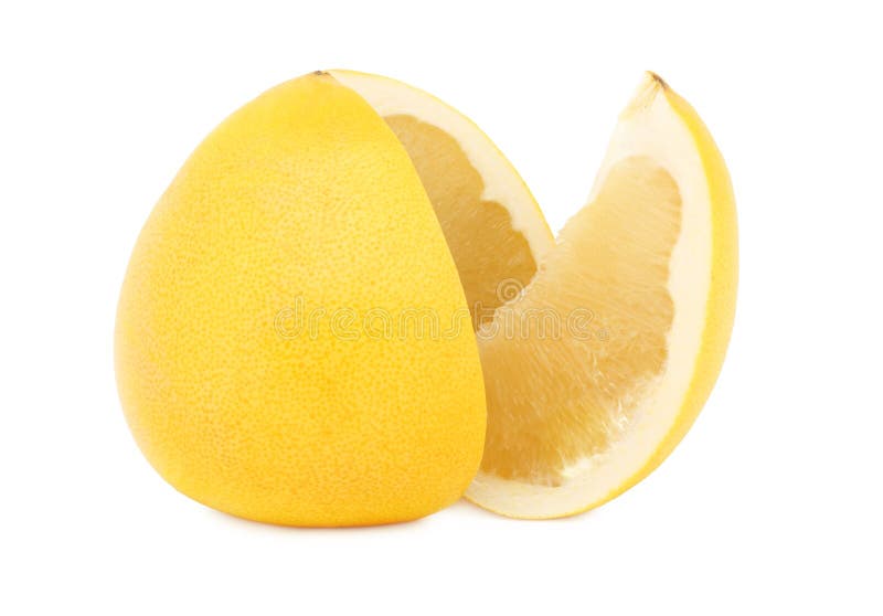Sliced ripe pomelo (isolated) stock photography