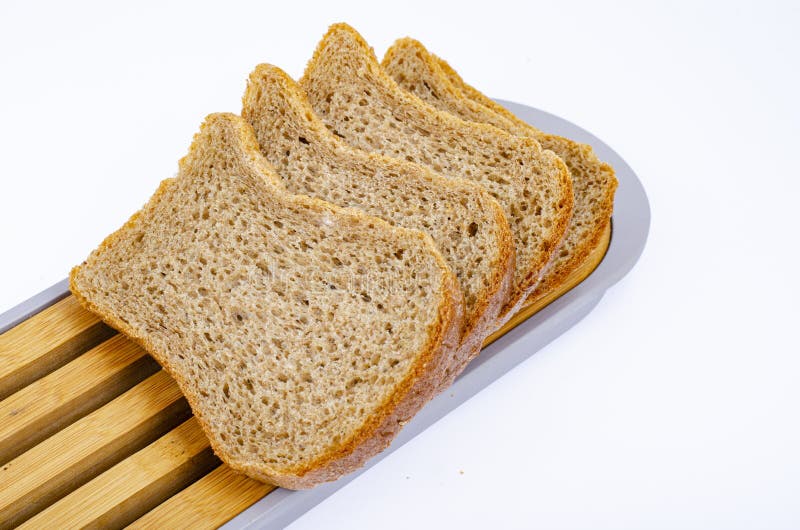 Sliced Square Shaped Protein Bread, Healthy Food. Studio Photo Stock