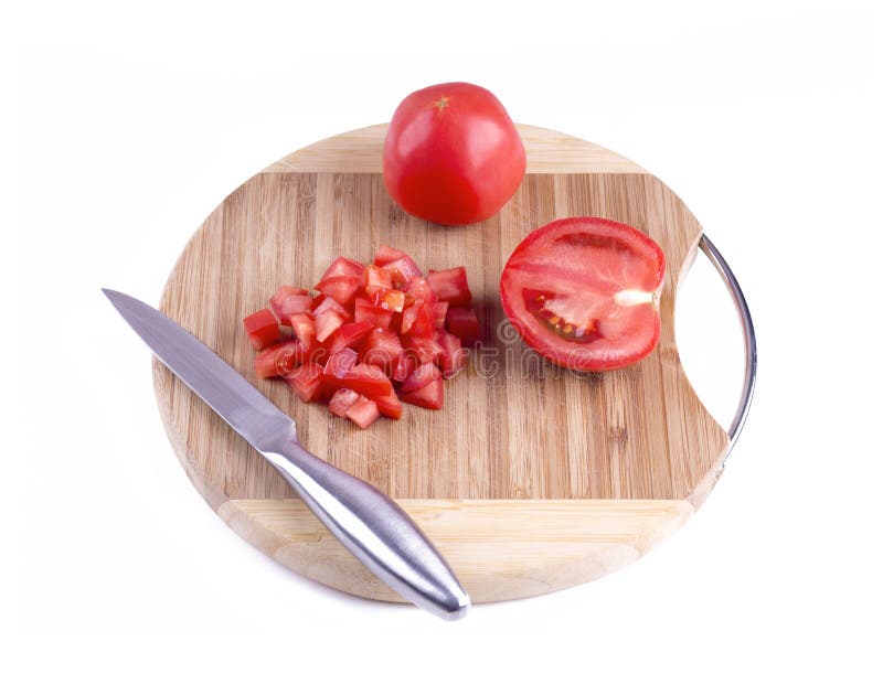 Sliced tomato on the board