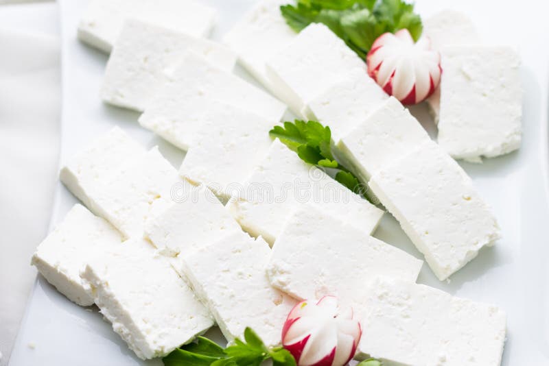 Sliced white cheese. stock photo. Image of product, vitamin 40139446