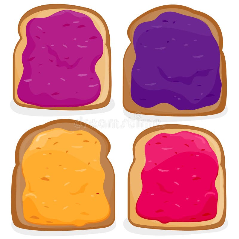 spreading grape jelly on bread