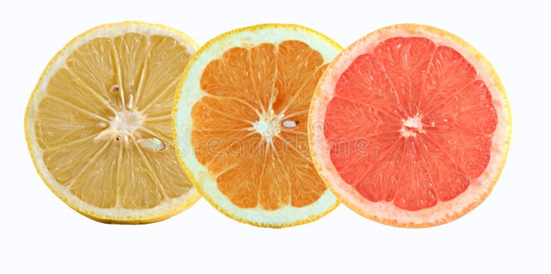 Slices of lemon, orange, and grapefruit