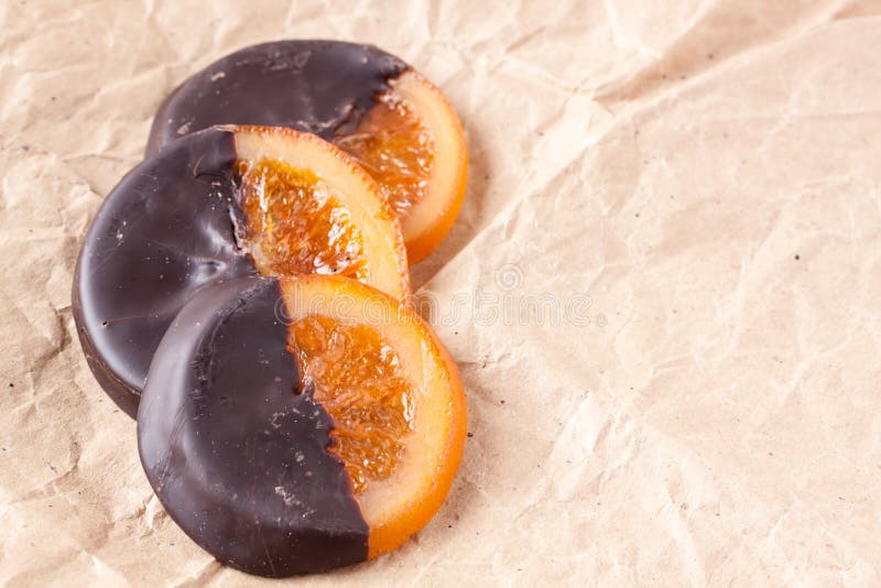 Slices of Orange Coated Chocolate Stock Image Image of slice