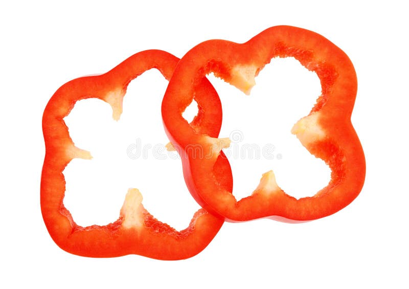 Slices of red bell pepper