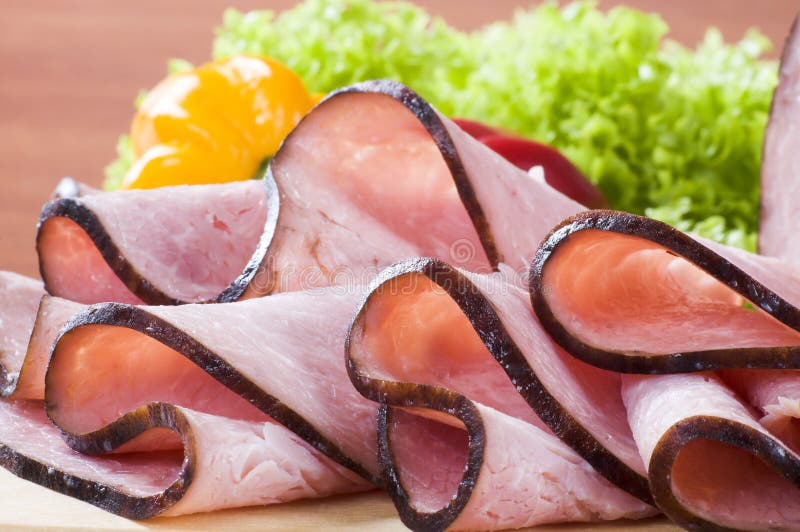 Slices of smoked ham stock image. Image of snack, ingredient 10808277