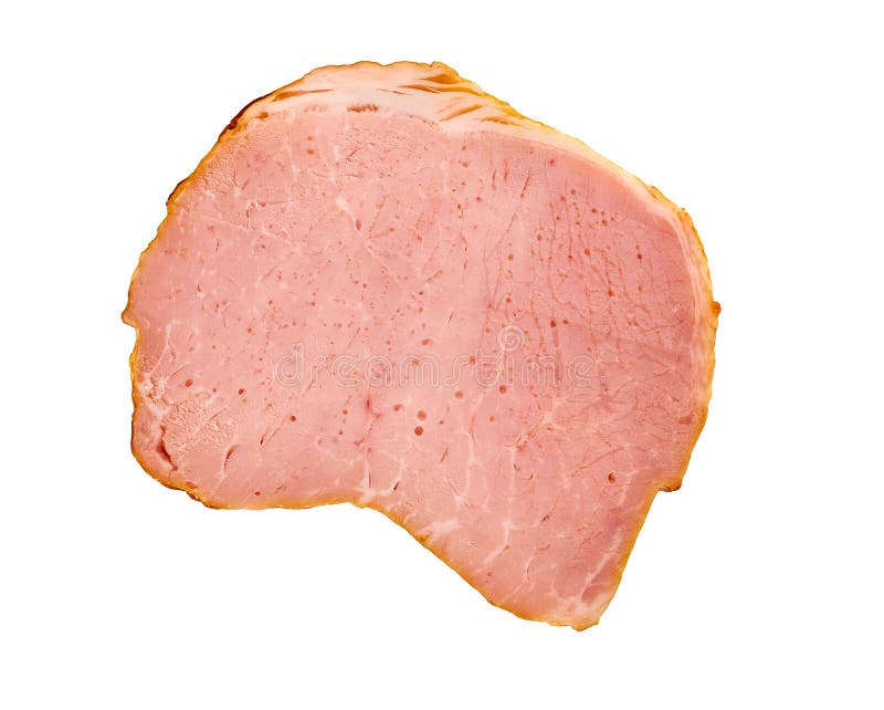 Slices of Smoked Ham Isolated. Piece of Pork Ham. Stock Image Image