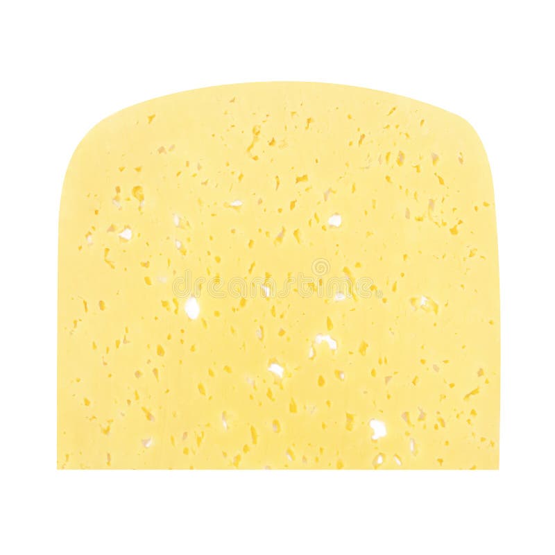 Slices of Swiss Cheese with Holes Isolated on White Stock Photo Image