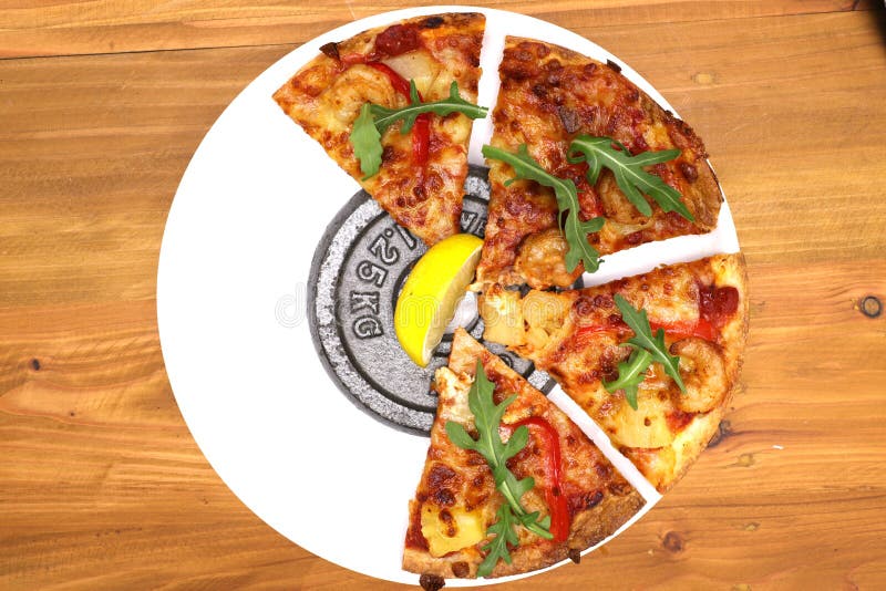 pizza and weight plate