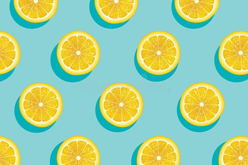 Slices of yellow lemon summer background.