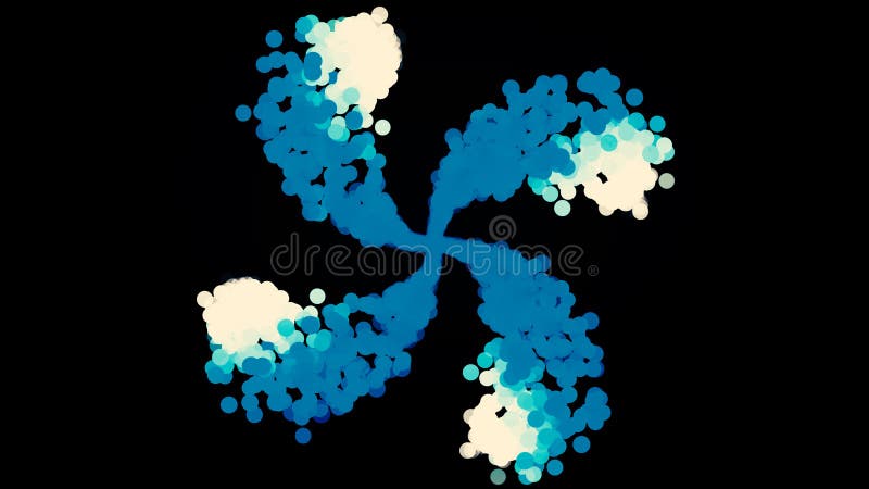 A slick modern motion graphics animation of an exploding, calmness, then imploding dot tunnel. Colorful Particles dots moving with depth of field. Glowing dots on black background version. Beautiful particles motion effect.