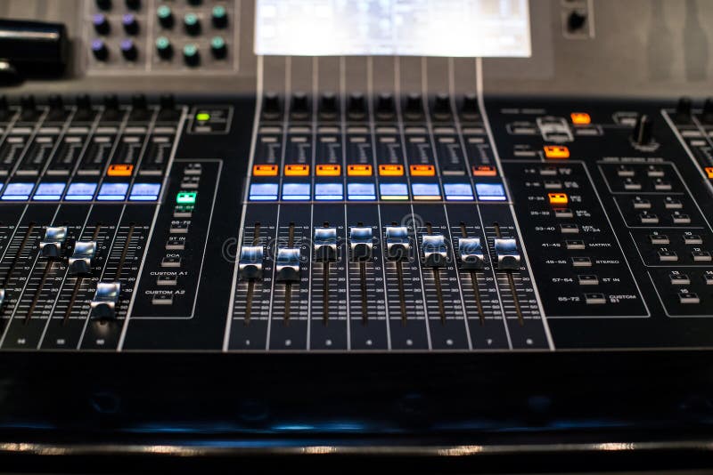 Sliders of the Modern stage controller stock image