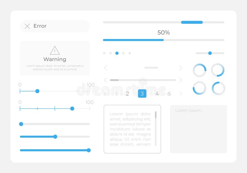 Sliders UI elements kit stock vector. Illustration of icon 258962480