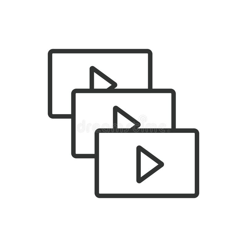 Slideshow, in line design. Slideshow, presentation, image slides, slide show, photo slideshow, slide deck, slide transition on white background vector. Slideshow editable stroke icon.