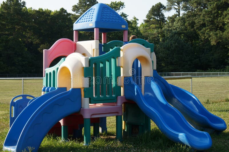 Sliding Board PLayground Equipment Stock Image Image of field