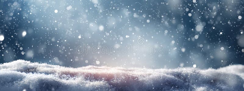 A slightly unclear image depicting snow gently falling upon a blue background royalty free stock photography