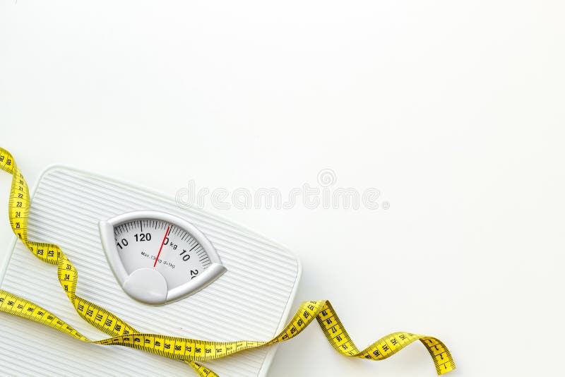 Download Slim Concept With Scale And Measuring Tape On White Background Top View Mockup Stock Image Image Of Tape Nutrition 149735477