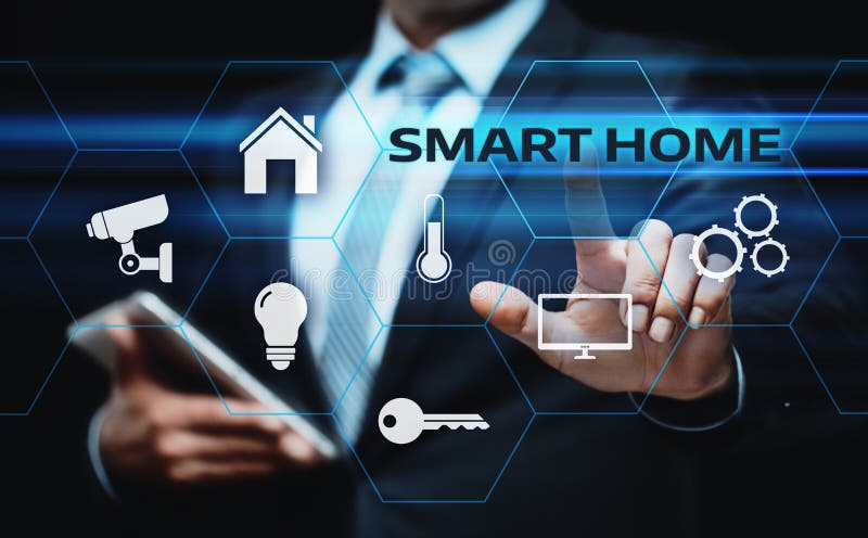 Slim de Controlesysteem van de huisautomatisering Het Netwerkconcept van Internet van de innovatietechnologie stock foto Slim de Controlesysteem van de huisautomatisering Het Netwerkconcept van Internet van de innovatietechnologie stock foto